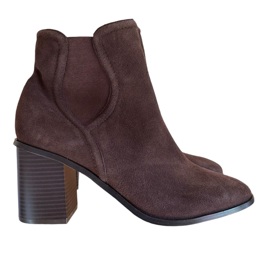 NEW Splendid Marika Brown Suede Block Heel Booties
